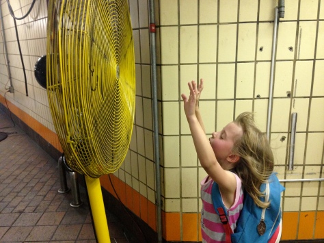 Cooling down in the T station